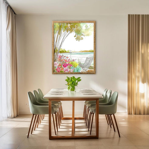 Posterizer 1 pcs-watercolor style-serene and tranquil coastal landscape 3-Collectibles & Fine Art-Retro Art-Gift for Men Women Entrepreneur Teens ...